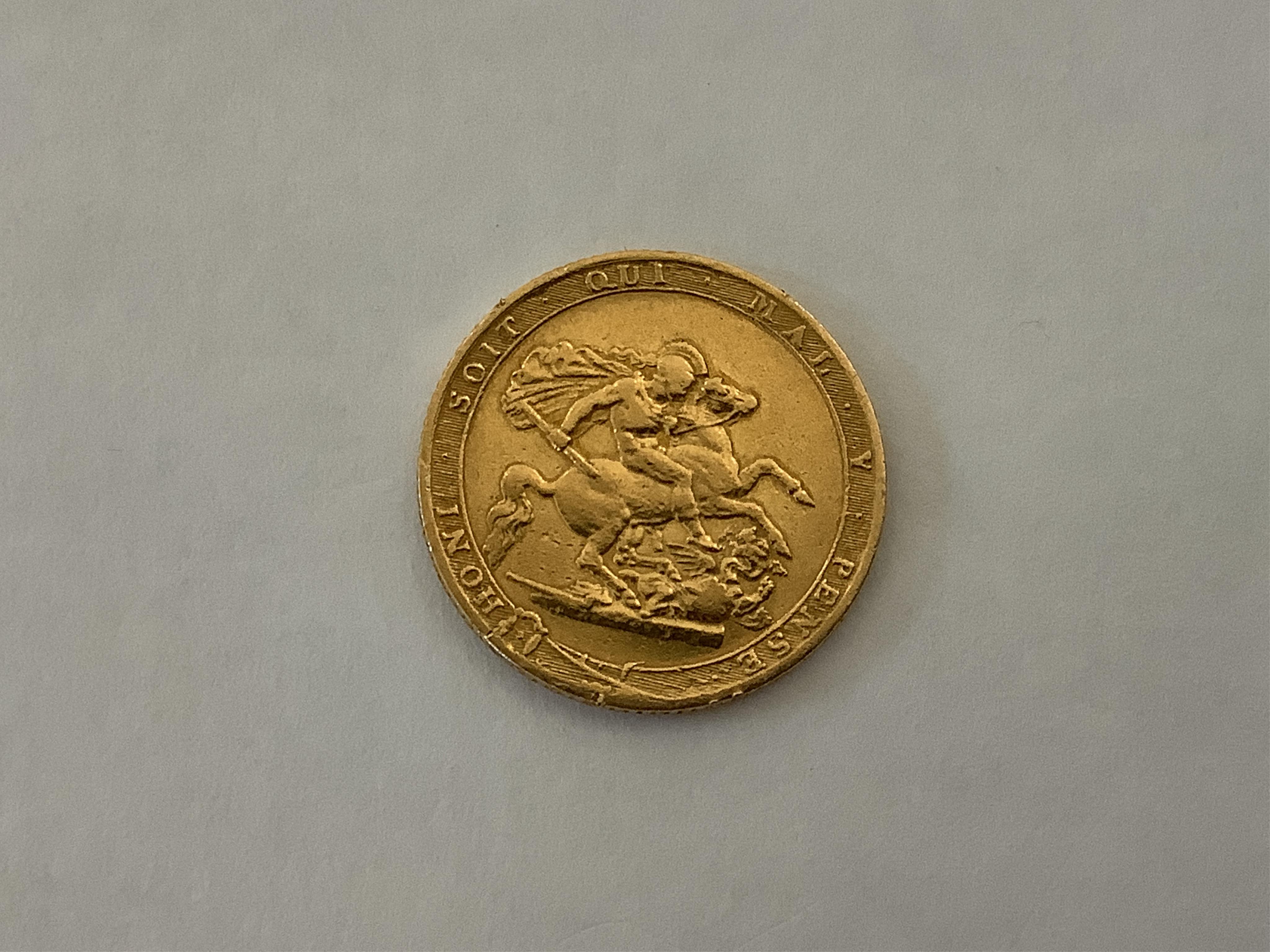 British gold coins, George III sovereign, 1820, fine